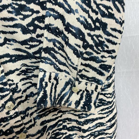 Jones New York Linen Sport Women's Button-Up Top, Medium Abstract Pattern - Picture 4 of 8